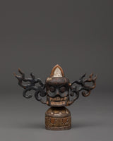Silver Inlaid Skull Head