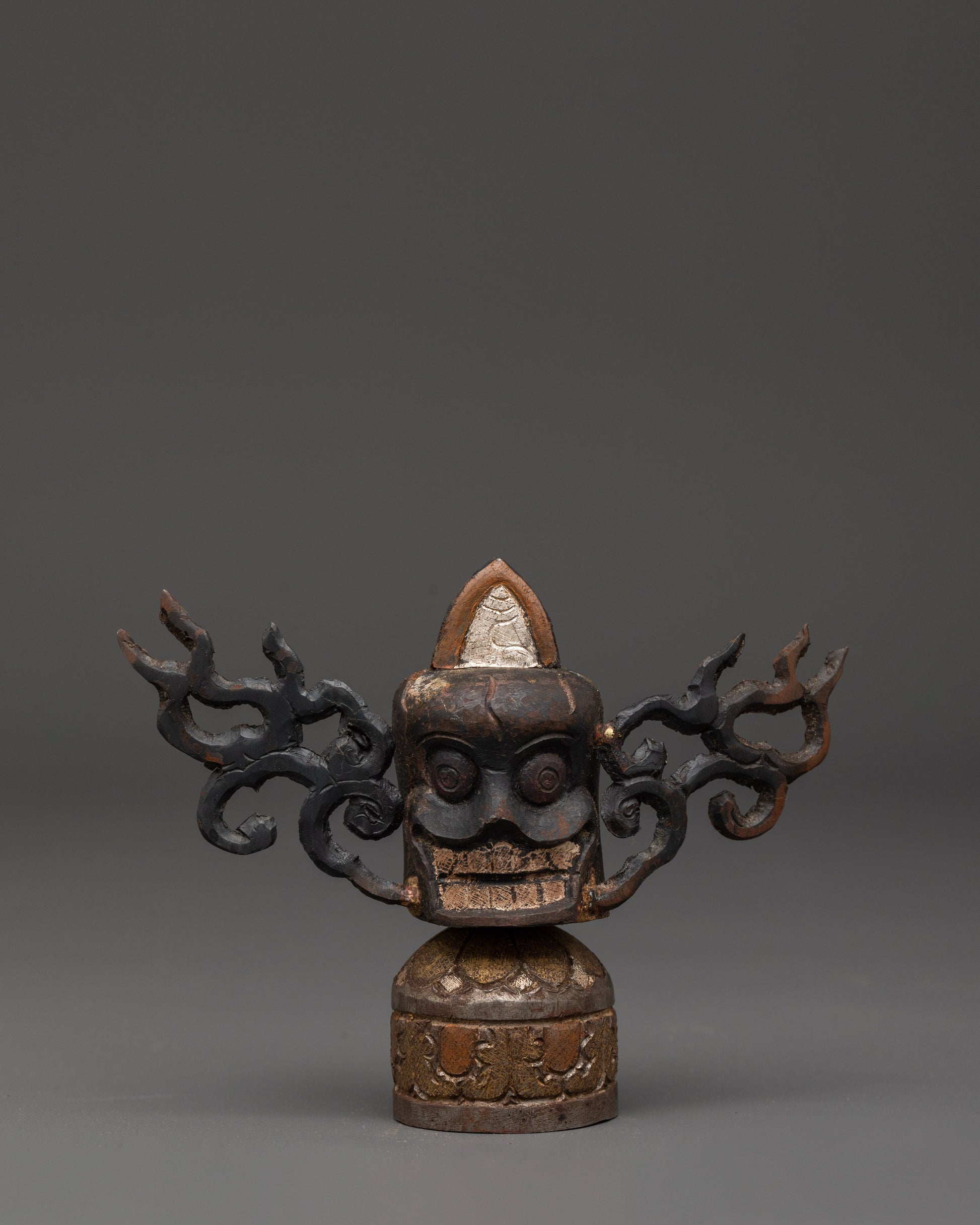 Silver Inlaid Skull Head