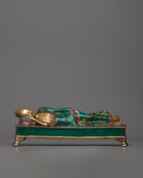Brass Reclining Buddha Statue