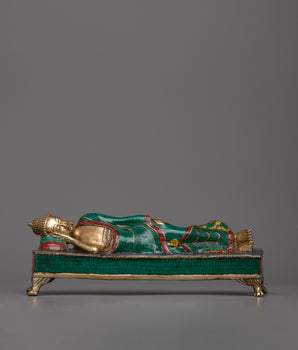Brass Reclining Buddha Statue