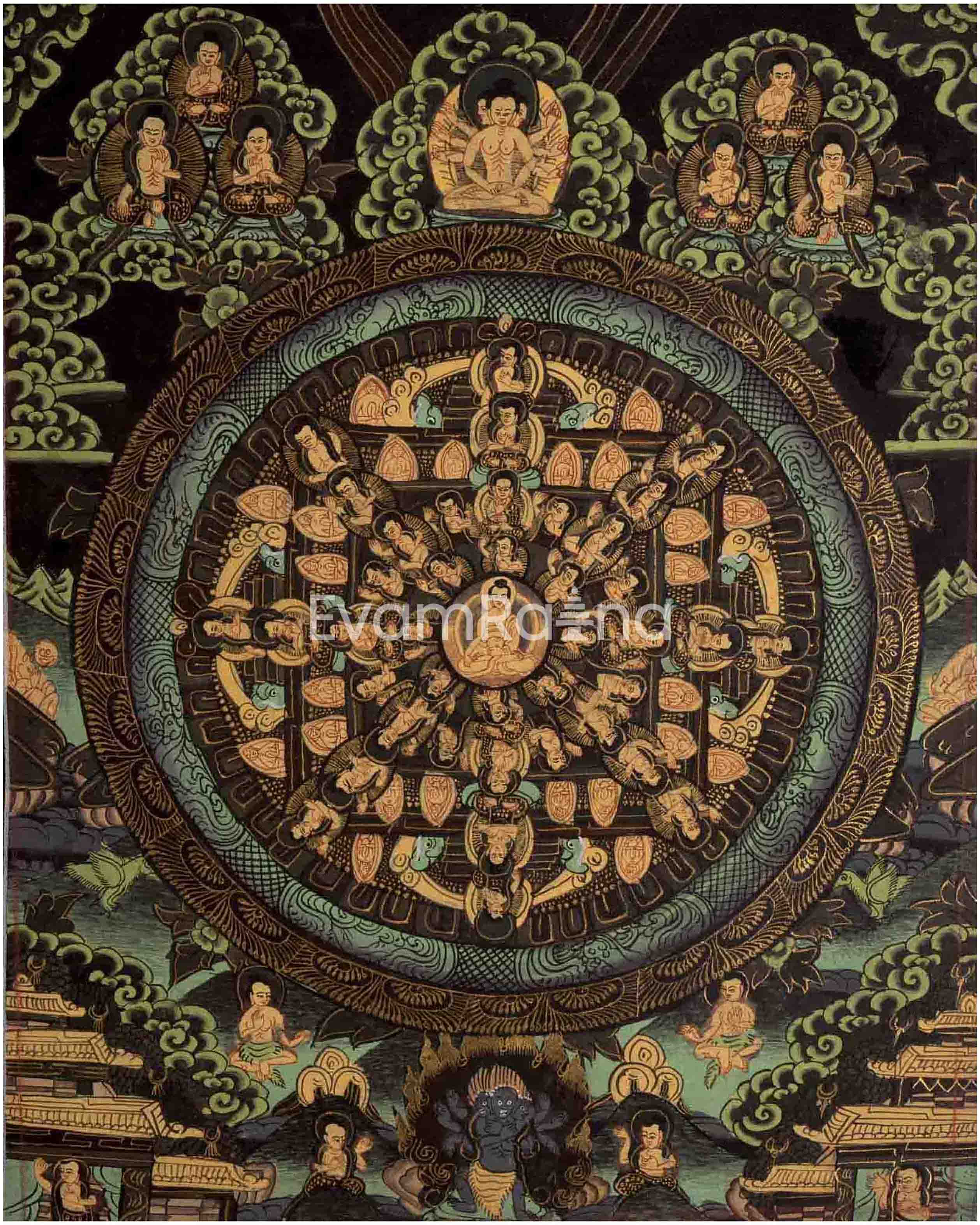 Vintage Small Dark Shakyamuni Buddha Mandala