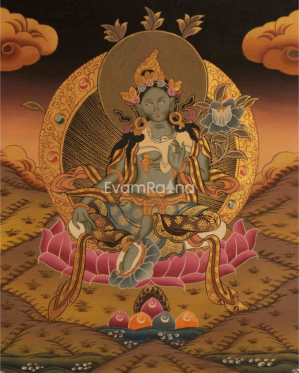 Green Small Size Tara Thangka