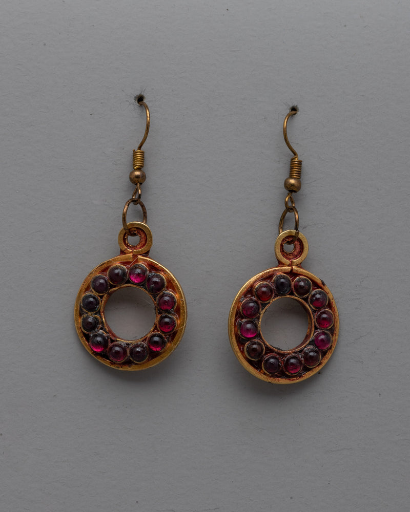 Garnet Earrings Set