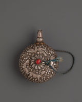 Handcrafted Tibetan Silver Snuff Bottle