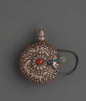 Handcrafted Tibetan Silver Snuff Bottle