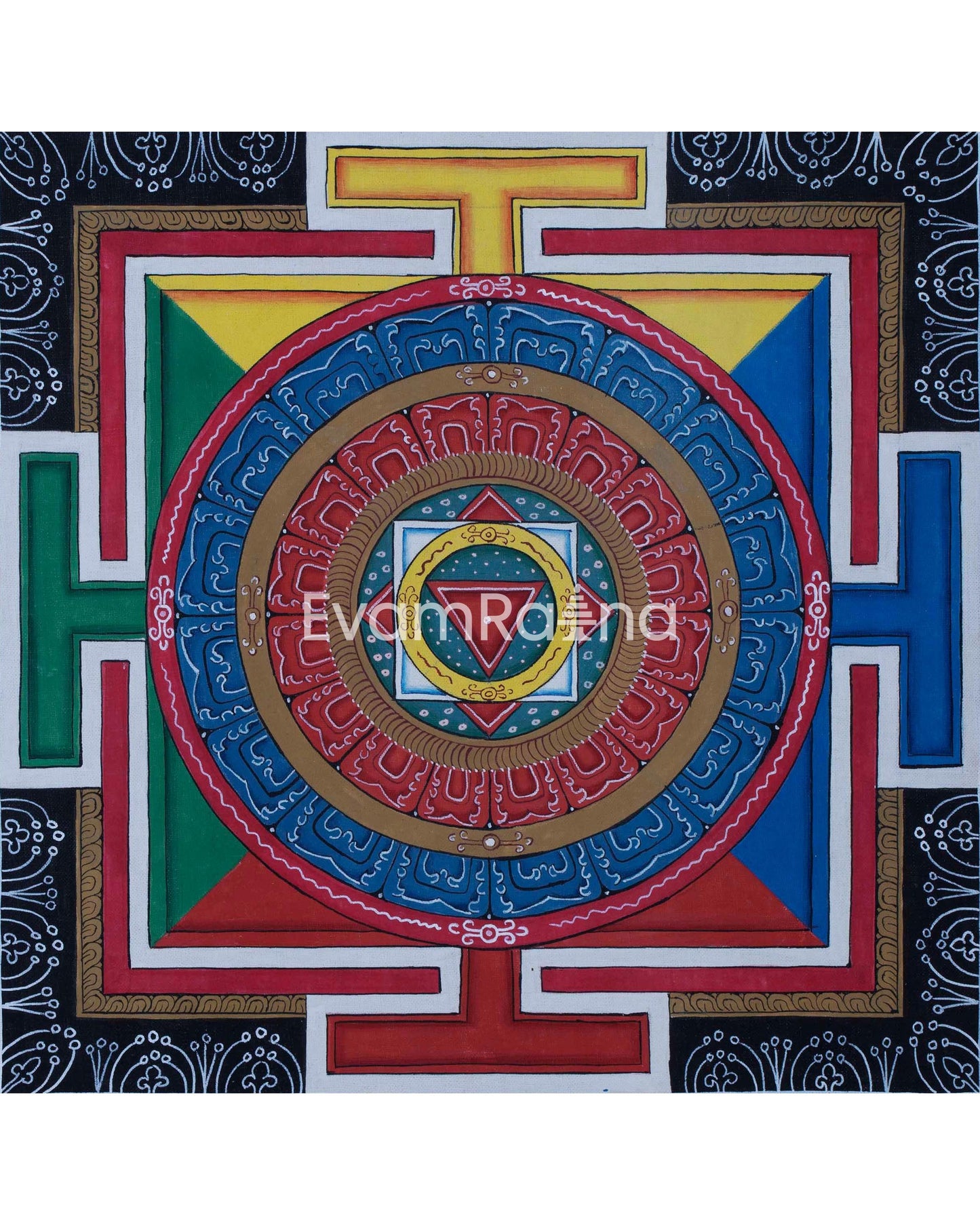 Sri Yantra Mandala | Original Hand Painted Thangka | Mandala Wall Tapestry