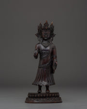 Standing Buddha Copper Statue | Spiritual Home Decor