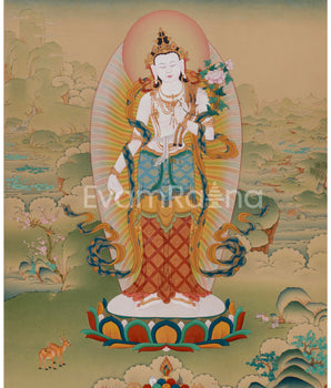 Standing Chenrezig Bodhisattva Thangka