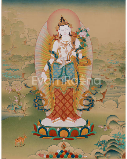 Standing Chenrezig Bodhisattva Thangka