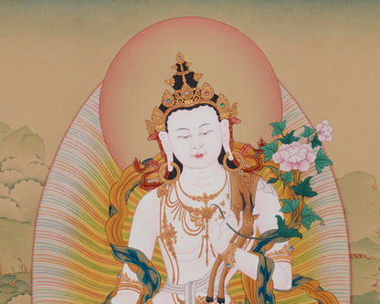 Standing Chenrezig Bodhisattva | Large Tibetan Avalokiteshvara Thangka