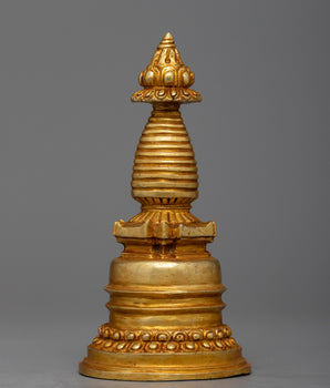  Handmade Stupa, 24K Gold Plated