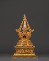 Gold-Plated Copper Buddhist Stupa