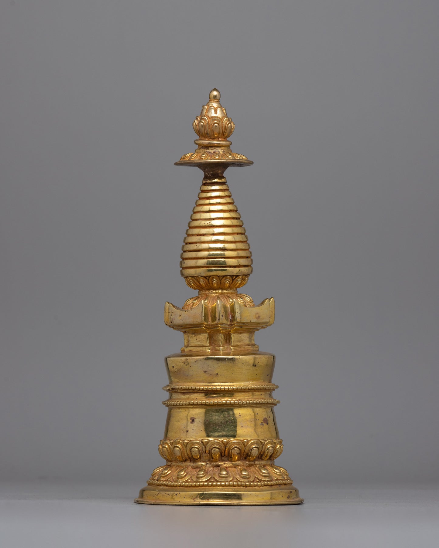 Essential Buddhist Stupa with Lotus Motif | Spiritual Enlightenment Symbol