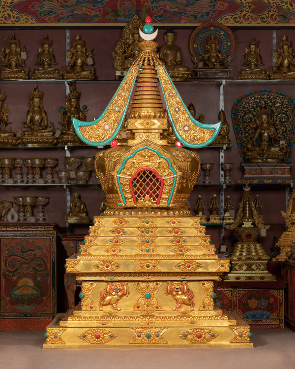 Copper Stupa Symbol of Enlightenment | Grand Tibetan Stupa of Wisdom
