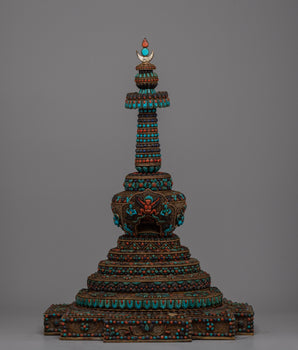 Tibetan Stupa Offering Statue
