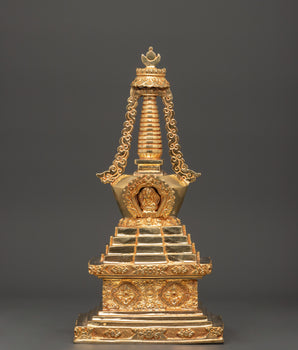 Full Gold Tibetan Stupa