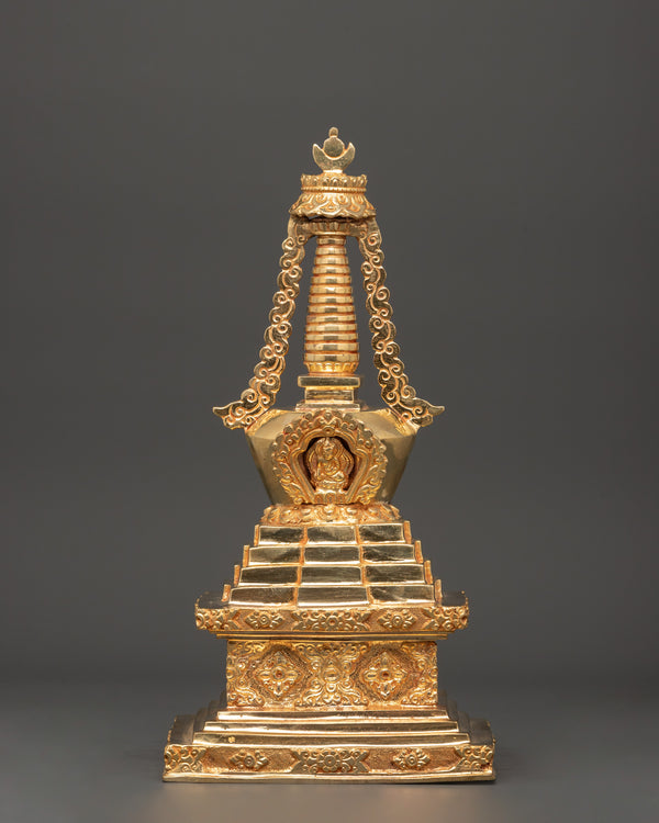 Full Gold Tibetan Stupa