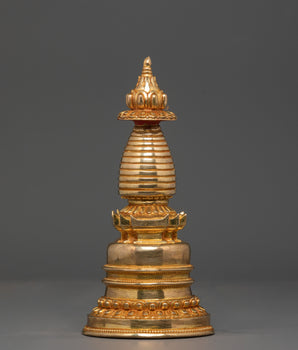 Sacred Gold Plated Stupa for Decor