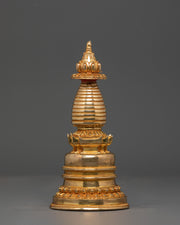 Sacred Gold Plated Stupa for Decor