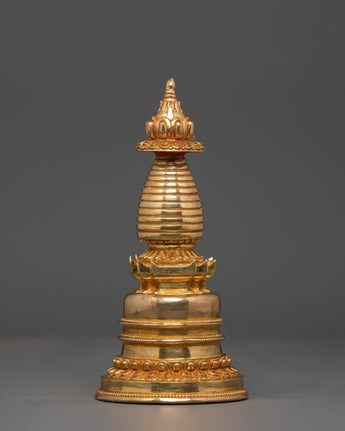 Sacred Gold Plated Stupa for Decor