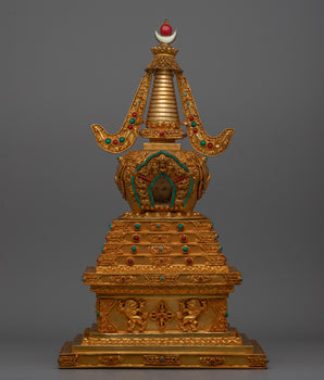 Hand carved Tibetan Stupa