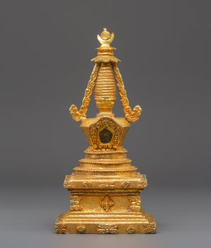Handcrafted Gold Meditation Stupa