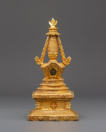 Handcrafted Gold Meditation Stupa