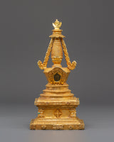 Handcrafted Gold Meditation Stupa