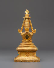 Handcrafted Gold Meditation Stupa