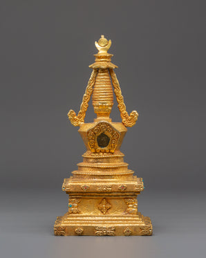 Handcrafted Gold Meditation Stupa