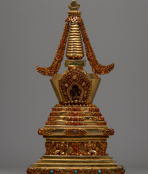 Beautiful Gold Plated Tibetan Stupa