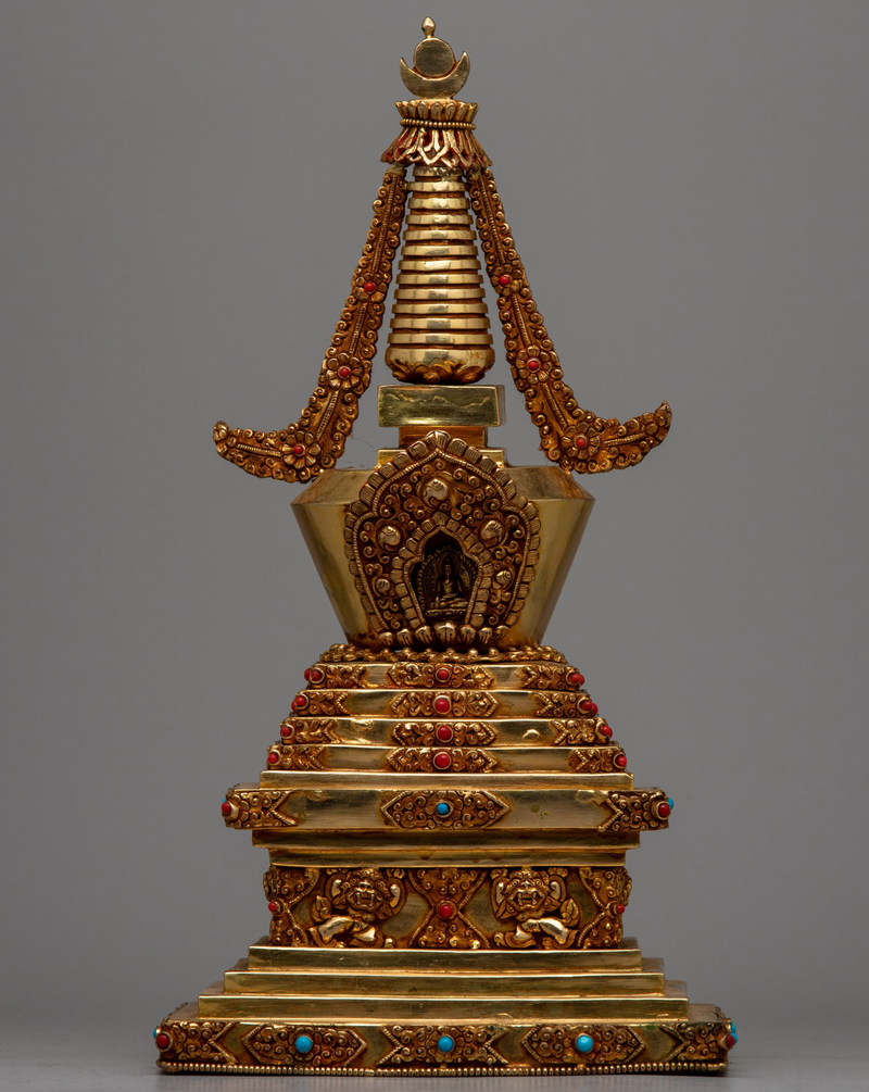 Beautiful Gold Plated Tibetan Stupa