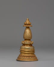 Handcrafted Buddhist Copper Stupa | Gold-Plated Sacred Shrine Decor