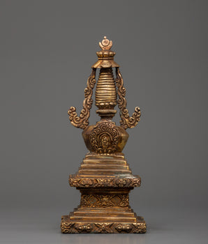 Antique Copper Stupa Statue