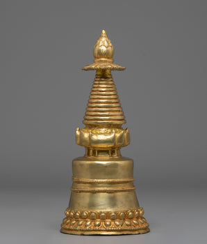 Handcrafted Gold Plated Buddhist Stupa