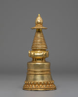 Handcrafted Gold Plated Buddhist Stupa
