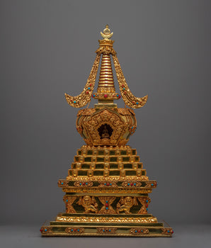 Chorten Tibetan Stupa | Handcrafted Buddhist Symbol for Spiritual Balance
