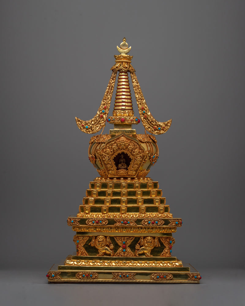 Chorten Tibetan Stupa | Handcrafted Buddhist Symbol for Spiritual Balance