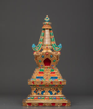 Himalayan Buddhist Copper Stupa