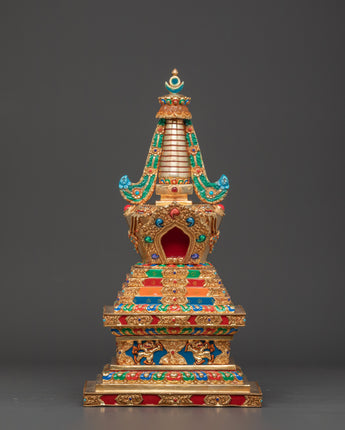 Himalayan Buddhist Copper Stupa