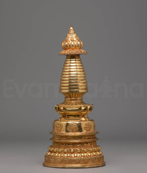 Handmade Golden Stupa for Ritual Use