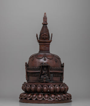 Copper Oxidized Tibetan Stupa 