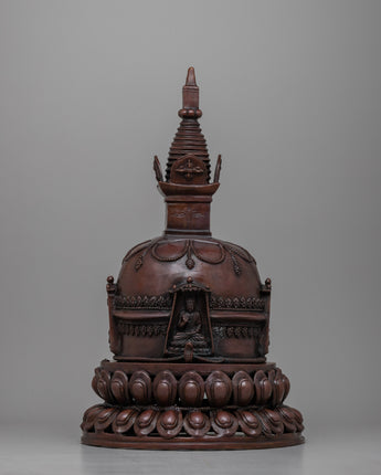Copper Oxidized Tibetan Stupa