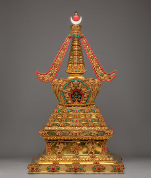 Spiritual Tibetan Copper Stupa