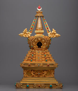 Authentic Handcrafted Buddhist Stupa Statue