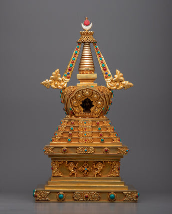 Authentic Handcrafted Buddhist Stupa Statue