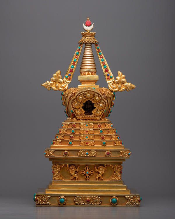 Authentic Handcrafted Buddhist Stupa Statue