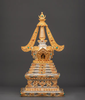 Gold Plated Buddhist Shrine Stupa