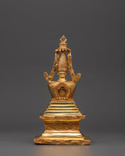Handcrafted Gold-Plated Tibetan Stupa