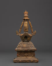 Handcrafted Buddhist Stupa Statue | Sacred Spiritual Artifact for Meditation